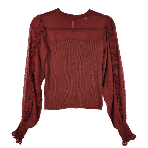 🌼Sam Edelman Womens Size XS Sweater Top Sheer Sleeves (size tag missing) 🌼 - Picture 5 of 14